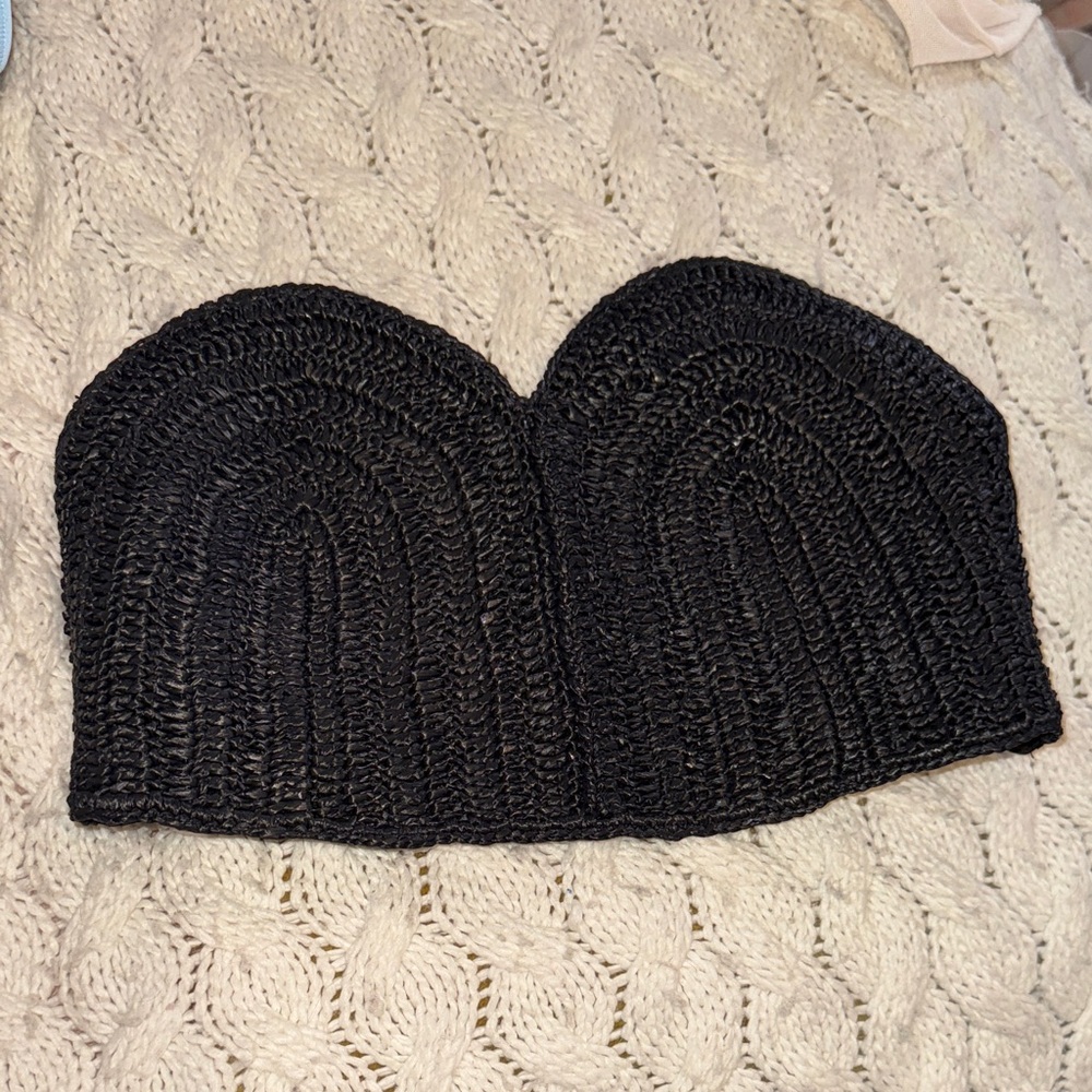 Zara Black rattan crop top